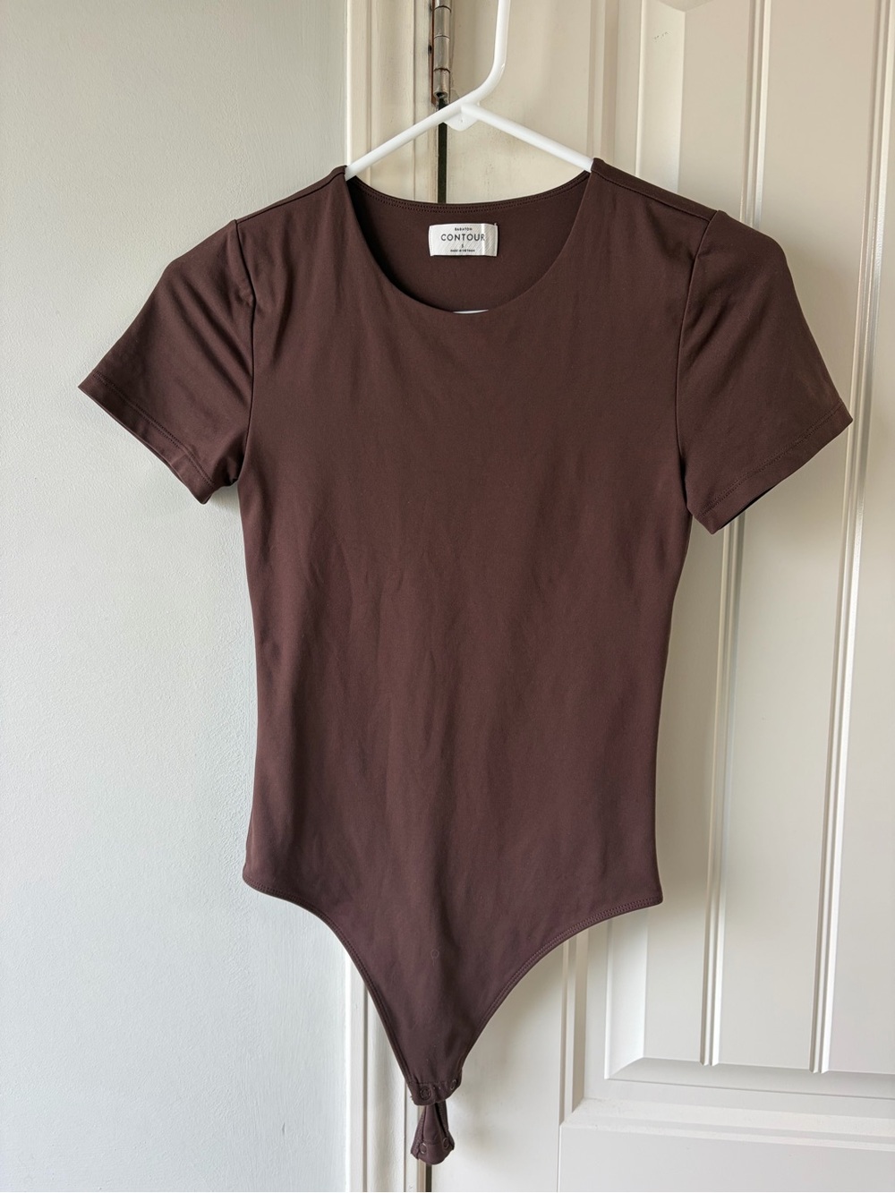 Aritzia Contour Babaton Short Sleeve Bodysuit in Mocha